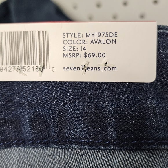Seven7 Tummyless High Rise Skinny Jeans Dark Wash Avalon Size 14 - Picture 3 of 6